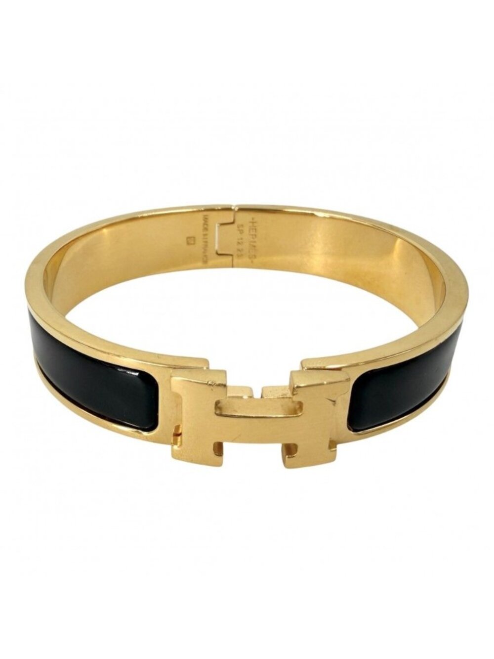Hermes Bangle Click PM Bracelet Black Gold